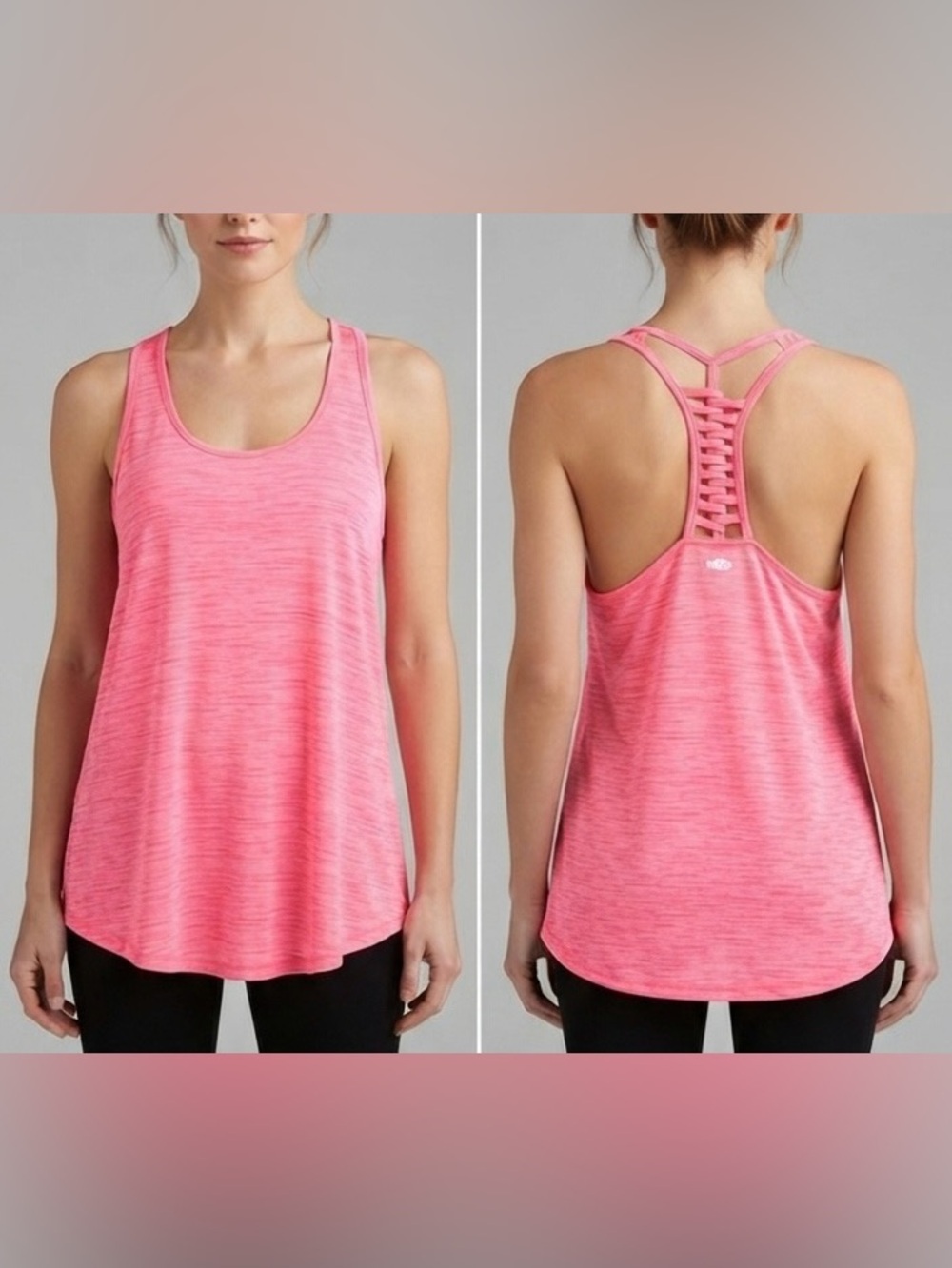 Maurices inMotion Neon Punch Tank Top with Lattice Racerback Strap (L)